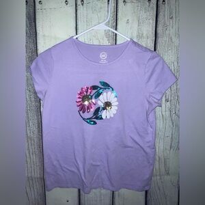 Purple Floral Embellished Women's Top